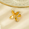 Wholesale Butterfly Open Ring Stainless Steel 18K Gold Plated Diamond Design Insect Pattern Jewelry Accessories For Women
