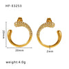 Wholesale C Shaped Butterfly Zircon Irregular Pearl Earrings With Crown Bow U Shaped Geometric Pattern 18K Gold Plated Stainless Steel Stud Earrings For Women