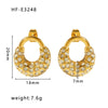 Wholesale C Shaped Butterfly Zircon Irregular Pearl Earrings With Crown Bow U Shaped Geometric Pattern 18K Gold Plated Stainless Steel Stud Earrings For Women