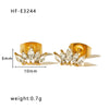 Wholesale C Shaped Butterfly Zircon Irregular Pearl Earrings With Crown Bow U Shaped Geometric Pattern 18K Gold Plated Stainless Steel Stud Earrings For Women