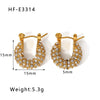 Wholesale C Shaped Butterfly Zircon Irregular Pearl Earrings With Crown Bow U Shaped Geometric Pattern 18K Gold Plated Stainless Steel Stud Earrings For Women