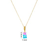 Wholesale Candy Bear Necklace Mixed Gem Inlay Copper Electroplated Sweet Animal Zodiac Style Unisex Cross Chain Accessory