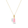 Wholesale Candy Bear Necklace Mixed Gem Inlay Copper Electroplated Sweet Animal Zodiac Style Unisex Cross Chain Accessory