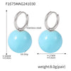 Wholesale Candy Color Hollow Ball Earrings Stainless Steel Pvd Electroplated For Women Geometric Style