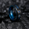 Wholesale Carbon Fiber Metal Jewelry Half Ring With Oil Drop Inlaid Zircon Dragon And Constellation Pattern Retro Style Unisex And Men's Ring