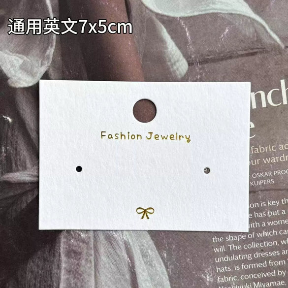 Wholesale Cardboard Cotton Pattern Hollow Earrings Jewelry Display Packaging Card With Bronzing Craft