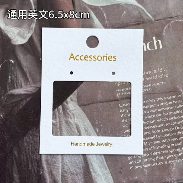 Wholesale Cardboard Cotton Pattern Hollow Earrings Jewelry Display Packaging Card With Bronzing Craft