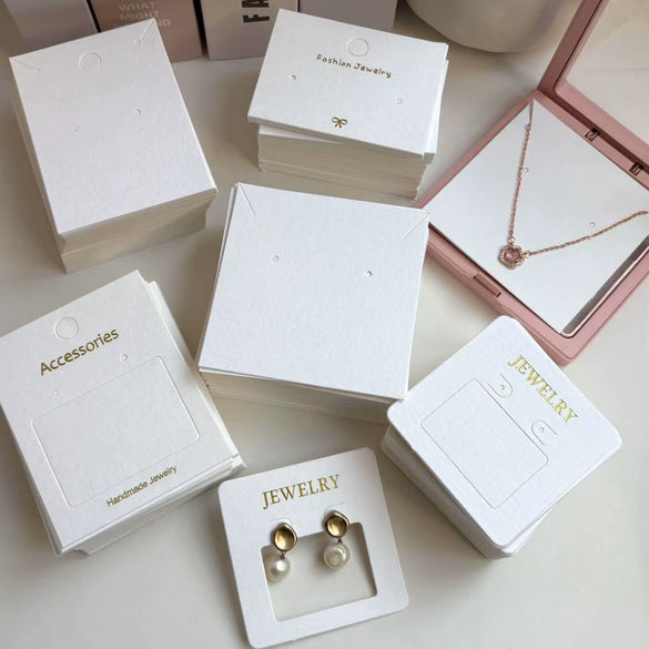 Wholesale Cardboard Cotton Pattern Hollow Earrings Jewelry Display Packaging Card With Bronzing Craft