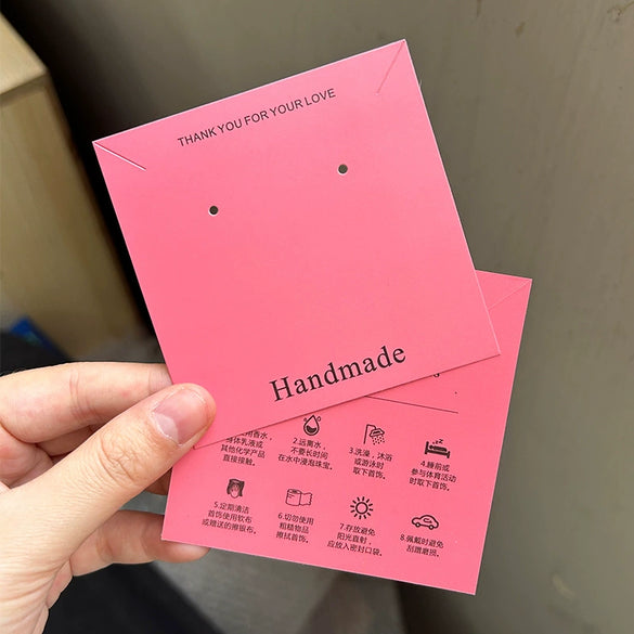 Wholesale Cardboard Ins Earrings Packaging With Spot And Vignetting Printing Logo And Maintenance Instructions For Girl Hairpins And Necklaces