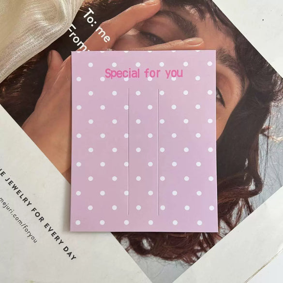 Wholesale Cardboard Ins Earrings Packaging With Spot And Vignetting Printing Logo And Maintenance Instructions For Girl Hairpins And Necklaces
