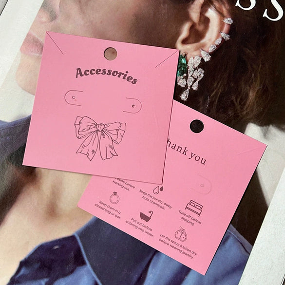 Wholesale Cardboard Ins Earrings Packaging With Spot And Vignetting Printing Logo And Maintenance Instructions For Girl Hairpins And Necklaces