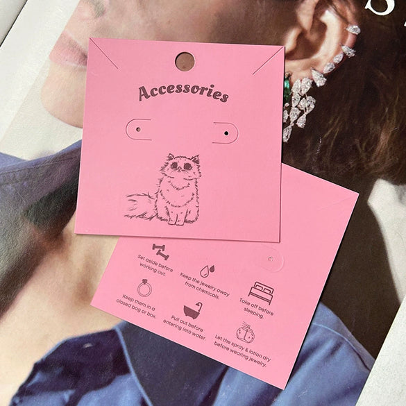 Wholesale Cardboard Ins Earrings Packaging With Spot And Vignetting Printing Logo And Maintenance Instructions For Girl Hairpins And Necklaces