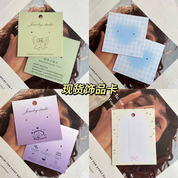 Wholesale Cardboard Ins Earrings Packaging With Spot And Vignetting Printing Logo And Maintenance Instructions For Girl Hairpins And Necklaces