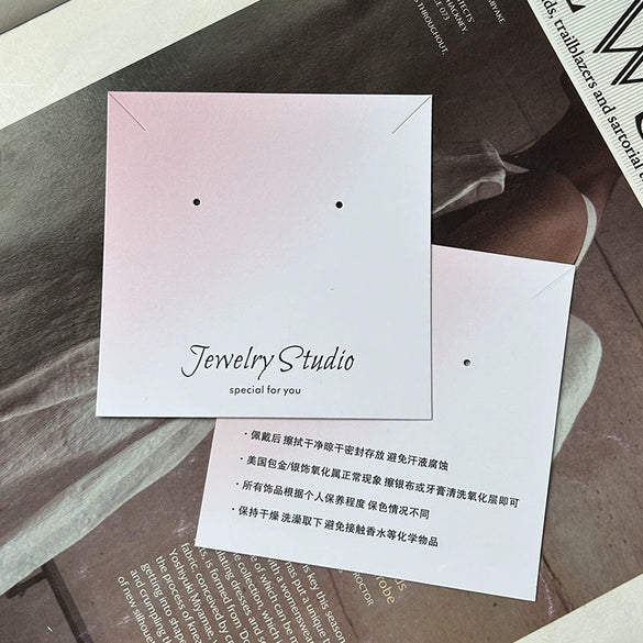 Wholesale Cardboard Ins Earrings Packaging With Spot And Vignetting Printing Logo And Maintenance Instructions For Girl Hairpins And Necklaces