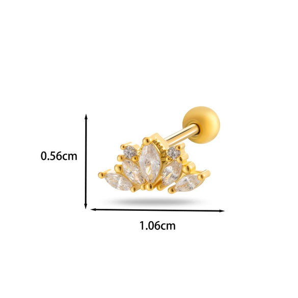 Wholesale Cartilage Puncture Ear Bone Nail Copper Flower Style