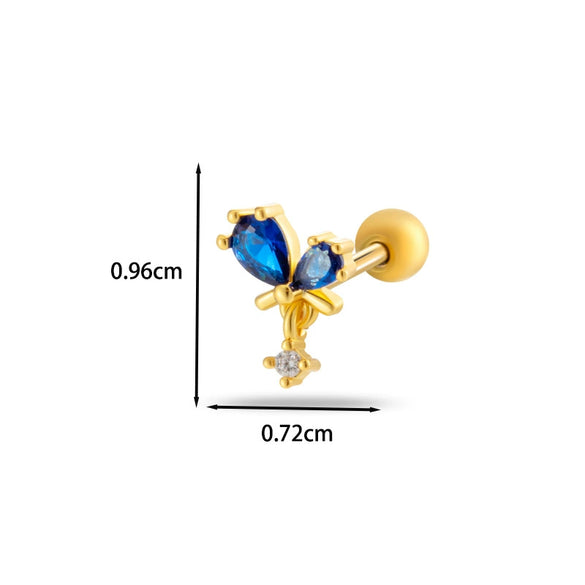 Wholesale Cartilage Puncture Ear Bone Nail Copper Flower Style