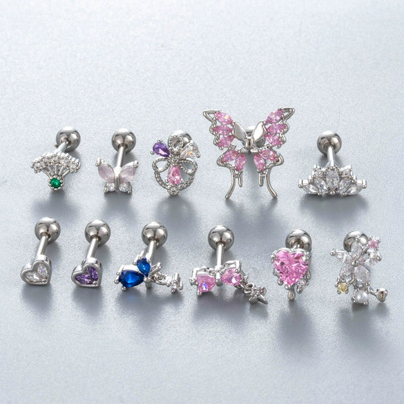 Wholesale Cartilage Puncture Ear Bone Nail Copper Flower Style