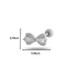 Wholesale Cartilage Puncture Ear Bone Nail Fashion Allmatch Copper Zirconium Bow Stainless Steel Rod For Women