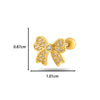 Wholesale Cartilage Puncture Ear Bone Nail Fashion Allmatch Copper Zirconium Bow Stainless Steel Rod For Women