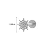 Wholesale Cartilage Puncture Ear Bone Nail Lip Nail Titanium Alloy Microinlaid Zircon Snowflake Flat Bottom Rod Internal Tooth With Flower Pattern Electroplated For Women