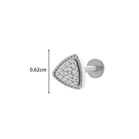Wholesale Cartilage Puncture Ear Bone Nail Lip Nail Titanium Alloy Microinlaid Zircon Snowflake Flat Bottom Rod Internal Tooth With Flower Pattern Electroplated For Women
