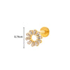 Wholesale Cartilage Puncture Ear Bone Nail Lip Nail Titanium Alloy Microinlaid Zircon Snowflake Flat Bottom Rod Internal Tooth With Flower Pattern Electroplated For Women