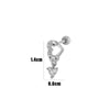 Wholesale Cartilage Puncture Ear Bone Nail Stainless Steel And Copper Inlaid With Zircon Heart Pattern Electroplated Sweet Girly Princess Style