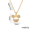 Wholesale Cartoon Cute Mickey Mouse Titanium Steel Zircon Pendant Necklace With Electroplating For Women