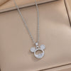 Wholesale Cartoon Cute Mickey Mouse Titanium Steel Zircon Pendant Necklace With Electroplating For Women