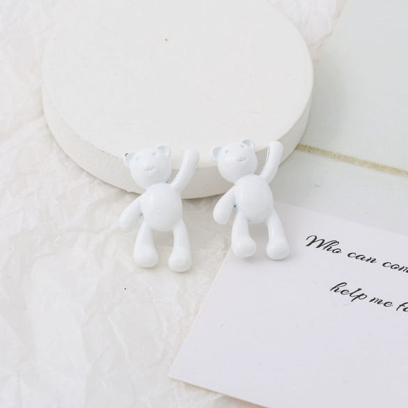 Wholesale Cartoon Raise Hand Bear Pendant Necklace Bracelet Alloy Accessories With Plating And Painting