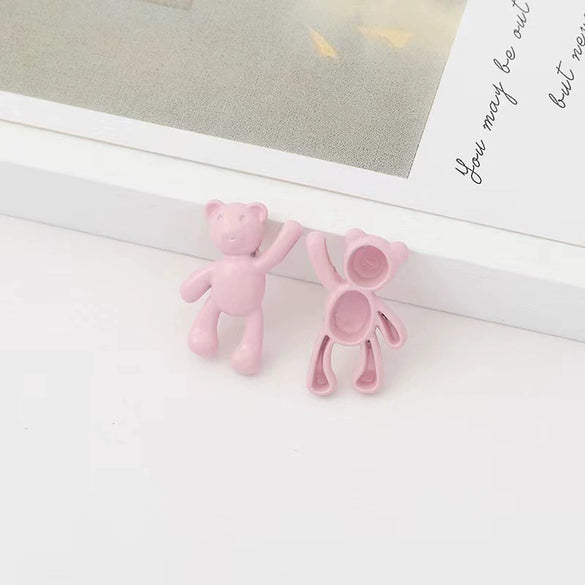 Wholesale Cartoon Raise Hand Bear Pendant Necklace Bracelet Alloy Accessories With Plating And Painting