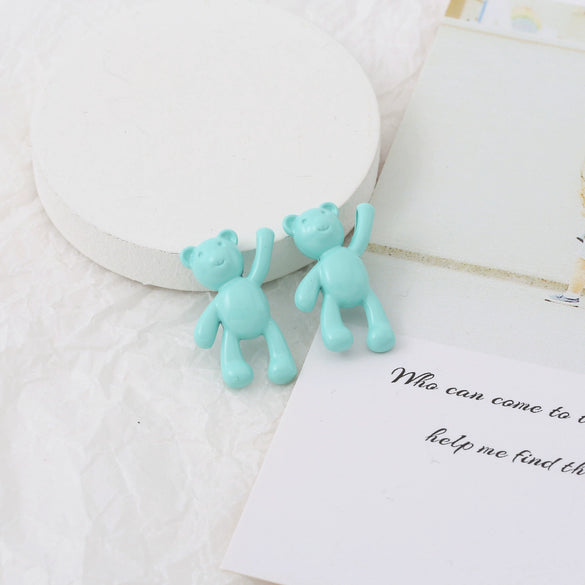 Wholesale Cartoon Raise Hand Bear Pendant Necklace Bracelet Alloy Accessories With Plating And Painting