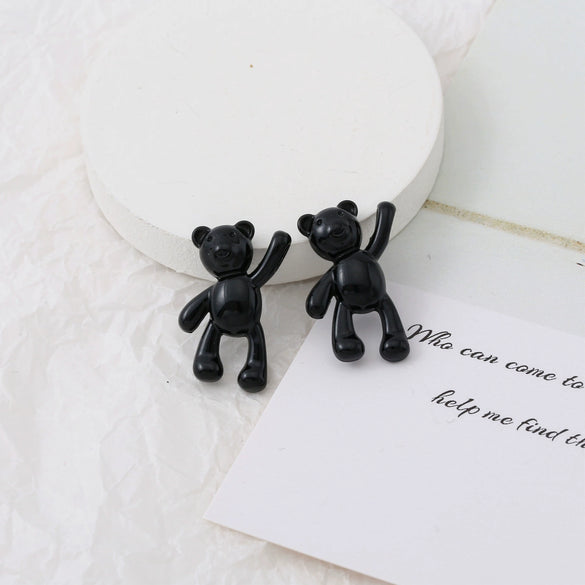 Wholesale Cartoon Raise Hand Bear Pendant Necklace Bracelet Alloy Accessories With Plating And Painting