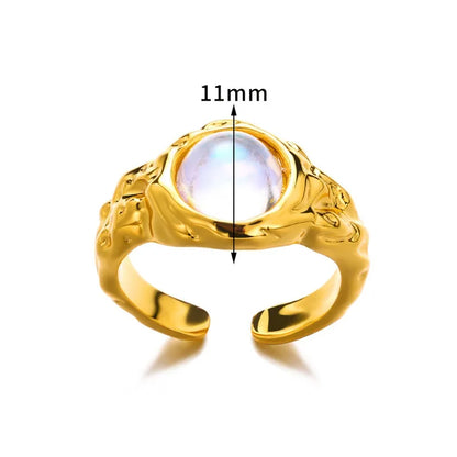 Wholesale Cartoon Style Simple Style Color Block Copper Plating 18K Gold Plated Open Rings