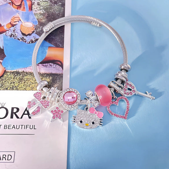 Wholesale Cartoon Style Zinc Alloy Electroplated Beaded Bracelet