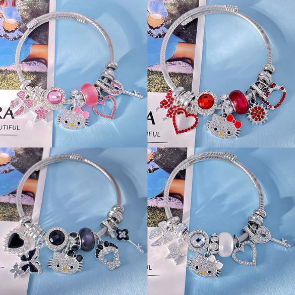 Wholesale Cartoon Style Zinc Alloy Electroplated Beaded Bracelet