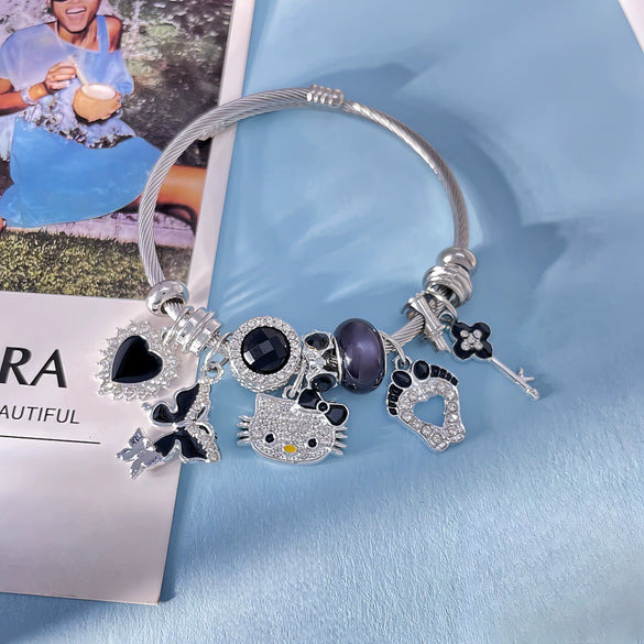 Wholesale Cartoon Style Zinc Alloy Electroplated Beaded Bracelet