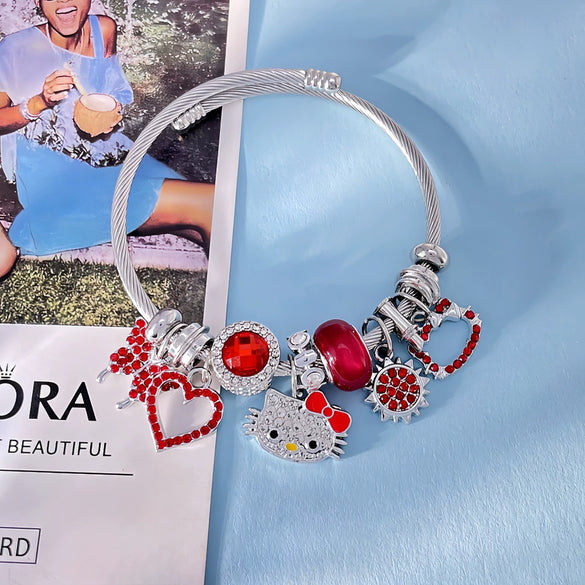 Wholesale Cartoon Style Zinc Alloy Electroplated Beaded Bracelet