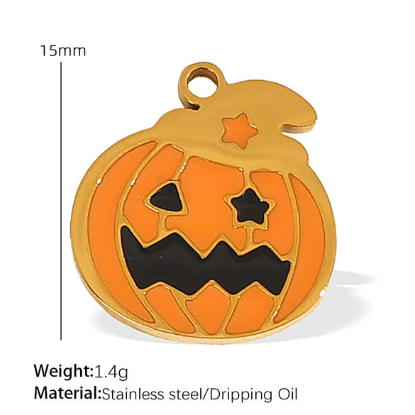Wholesale Cartoon 316L Stainless Steel Jewelry Set With Dripping Oil Treatment Pendant Necklace And Earrings