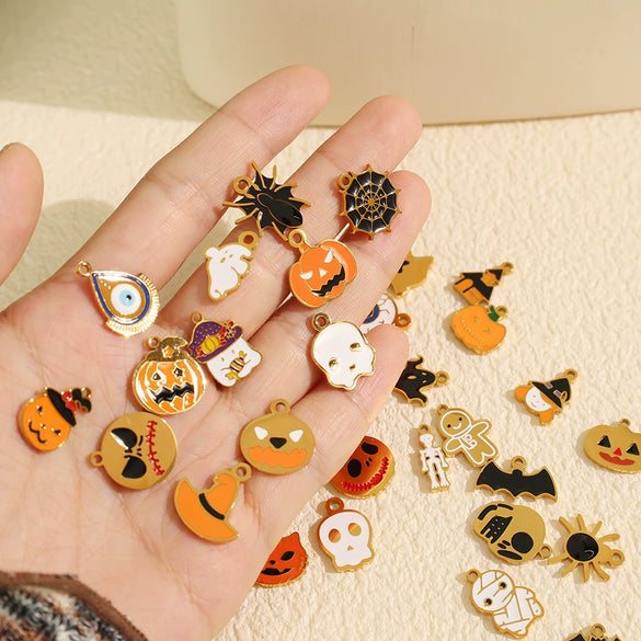 Wholesale Cartoon 316L Stainless Steel Jewelry Set With Dripping Oil Treatment Pendant Necklace And Earrings