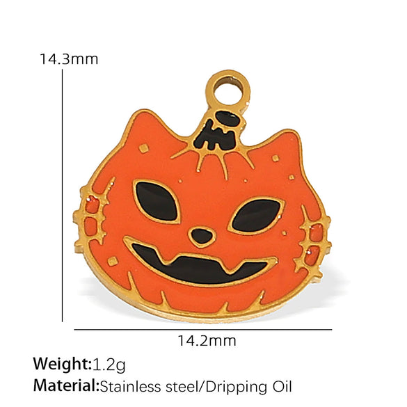 Wholesale Cartoon 316L Stainless Steel Jewelry Set With Dripping Oil Treatment Pendant Necklace And Earrings