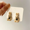 Wholesale Cartoon Velvet Bider Rabbit Flocking Earrings For Women Sweet Style
