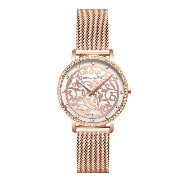 Wholesale Carved Retro Women's Quartz Diamond Watch With Alloy Case Stainless Steel Strap And Buckle Mineral Reinforced Glass Mirror Round Dial
