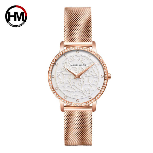 Wholesale Carved Retro Women's Quartz Diamond Watch With Alloy Case Stainless Steel Strap And Buckle Mineral Reinforced Glass Mirror Round Dial