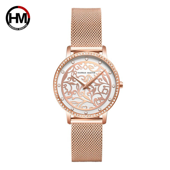 Wholesale Carved Retro Women's Quartz Diamond Watch With Alloy Case Stainless Steel Strap And Buckle Mineral Reinforced Glass Mirror Round Dial