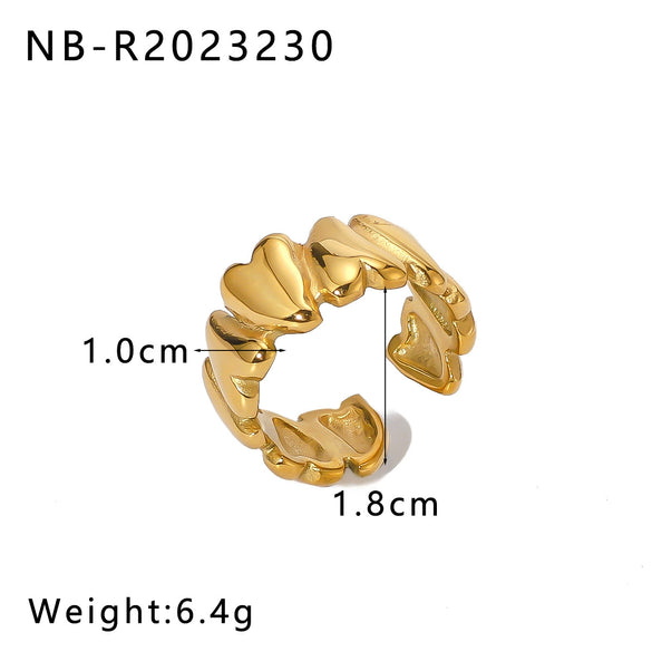 Wholesale Casting Ring Simple Design Sense Stainless Steel 18K Furnace Vacuum Plated Geometric Style