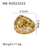 Wholesale Casting Ring Simple Design Sense Stainless Steel 18K Furnace Vacuum Plated Geometric Style