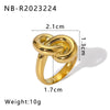 Wholesale Casting Ring Simple Design Sense Stainless Steel 18K Furnace Vacuum Plated Geometric Style