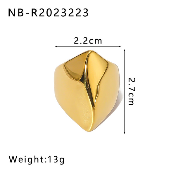 Wholesale Casting Ring Simple Design Sense Stainless Steel 18K Furnace Vacuum Plated Geometric Style