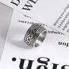 Wholesale Casting Titanium Steel Ring Retro Punk Finger Wrench Ring With Geometric Pattern And Polishing Treatment